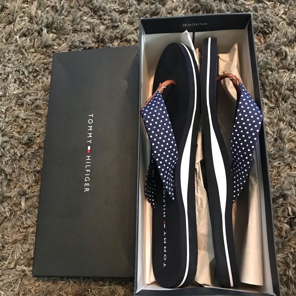 TOMMY HILFIGER Dark Blue Fabric Sandals (10M)